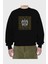 The Lion Yazılı Ön Baskılı Siyah Oversize Sweatshirt Erkek Kadın Bisiklet Yaka 2