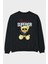 Teddy Bear Romance Arka Baskılı Siyah Oversize Sweatshirt Erkek Kadın Bisiklet Yaka 1