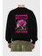 Freedom Street Culture Arka Baskılı Siyah Oversize Sweatshirt Erkek Kadın Bisiklet Yaka 2