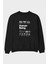 Human Being Ön Baskılı Siyah Oversize Sweatshirt Erkek Kadın Bisiklet Yaka 1