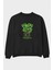 Soul King Brook Anime Ön Baskılı Siyah Oversize Sweatshirt Erkek Kadın Bisiklet Yaka 1