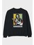 Che Guevara Hendrix Arka Baskılı Siyah Oversize Sweatshirt Erkek Kadın Bisiklet Yaka 1