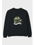 Sherlock Holmes Arka Baskılı Siyah Oversize Sweatshirt Erkek Kadın Bisiklet Yaka 1