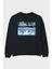 Great City Arka Baskılı Siyah Oversize Sweatshirt Erkek Kadın Bisiklet Yaka 1