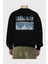 Great City Arka Baskılı Siyah Oversize Sweatshirt Erkek Kadın Bisiklet Yaka 2