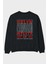 Brooklyn New York City Arka Baskılı Siyah Oversize Sweatshirt Erkek Kadın Bisiklet Yaka 1
