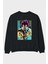 Dragonball Vegetahakaishin Anime Arka Baskılı Siyah Oversize Sweatshirt Erkek Kadın Bisiklet Yaka 1