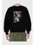 Gintoki Sakata Gıntama 3 Anime Ön Baskılı Siyah Oversize Sweatshirt Erkek Kadın Bisiklet Yaka 2