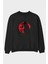 Dragon Ball Anime Ön Baskılı Siyah Oversize Sweatshirt Erkek Kadın Bisiklet Yaka 1
