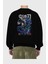 Tanjıro Kamado 2 Anime Arka Baskılı Siyah Oversize Sweatshirt Erkek Kadın Bisiklet Yaka 2