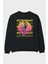 Astronaut Streetwear 2 Arka Baskılı Siyah Oversize Sweatshirt Erkek Kadın Bisiklet Yaka 1