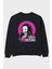 Nezuko Kamado 2 Anime Arka Baskılı Siyah Oversize Sweatshirt Erkek Kadın Bisiklet Yaka 1