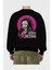 Nezuko Kamado 2 Anime Arka Baskılı Siyah Oversize Sweatshirt Erkek Kadın Bisiklet Yaka 2