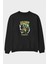 Usopp Anime Ön Baskılı Siyah Oversize Sweatshirt Erkek Kadın Bisiklet Yaka 1