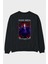 Gecko Moria Arka Baskılı Siyah Oversize Sweatshirt Erkek Kadın Bisiklet Yaka 1