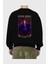 Gecko Moria Arka Baskılı Siyah Oversize Sweatshirt Erkek Kadın Bisiklet Yaka 2