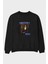 Century 1854 Yazılı Ön Baskılı Siyah Oversize Sweatshirt Erkek Kadın Bisiklet Yaka 1
