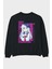 Hibiki 4 Anime Arka Baskılı Siyah Oversize Sweatshirt Erkek Kadın Bisiklet Yaka 1