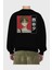 Yuu Nishinoya 1 Anime Arka Baskılı Siyah Oversize Sweatshirt Erkek Kadın Bisiklet Yaka 2