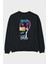 Put On Smile Bear Arka Baskılı Siyah Oversize Sweatshirt Erkek Kadın Bisiklet Yaka 1