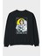 John Lennon Astronot Arka Baskılı Siyah Oversize Sweatshirt Erkek Kadın Bisiklet Yaka 1