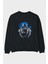 Graffiti Gasmask Arka Baskılı Siyah Oversize Sweatshirt Erkek Kadın Bisiklet Yaka 1