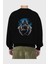 Graffiti Gasmask Arka Baskılı Siyah Oversize Sweatshirt Erkek Kadın Bisiklet Yaka 2