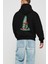 Teddy Bear Summer Tide Arka Baskılı Siyah Oversize Kapüşonlu Sweatshirt Erkek Kadın 2