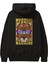 Warning Yazılı Arka Baskılı Siyah Oversize Kapüşonlu Sweatshirt Erkek Kadın 1