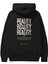 Reality Yazılı Arka Baskılı Siyah Oversize Kapüşonlu Sweatshirt Erkek Kadın 1