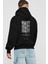 Reality Yazılı Arka Baskılı Siyah Oversize Kapüşonlu Sweatshirt Erkek Kadın 2