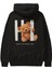 Teddy Bear Nice To Meet You Arka Baskılı Siyah Oversize Kapüşonlu Sweatshirt Erkek Kadın 1