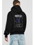 Watch Carefully Bear Arka Baskılı Siyah Oversize Kapüşonlu Sweatshirt Erkek Kadın 2