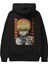 Kurapika 5 (2) Anime Arka Baskılı Siyah Oversize Kapüşonlu Sweatshirt Erkek Kadın 1