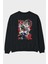 Demon Slayer Slayers Anime Arka Baskılı Siyah Oversize Sweatshirt Erkek Kadın Bisiklet Yaka 1