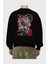 Demon Slayer Slayers Anime Arka Baskılı Siyah Oversize Sweatshirt Erkek Kadın Bisiklet Yaka 2