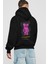 Keep It Cool Bear Arka Baskılı Siyah Oversize Kapüşonlu Sweatshirt Erkek Kadın 2