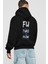 Future Is Now Yazılı Arka Baskılı Siyah Oversize Kapüşonlu Sweatshirt Erkek Kadın 2
