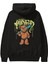 Hidra Bear Arka Baskılı Siyah Oversize Kapüşonlu Sweatshirt Erkek Kadın 1