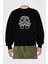 Storm Trooper Ön Baskılı Siyah Oversize Sweatshirt Erkek Kadın Bisiklet Yaka 2