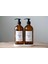 JUNİBELİW 3lü Set Siyah Pompalı Amber Cam Şişe Bulaşık Deterjanlık Çamaşır Suyu 2X500ML+ Beyaz Altlık 1