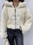 Fildişi Düğmeli Peluş Mont 1