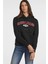 Kadın Gj Şonil Logo Patch Sweatshirt - Siyah 1