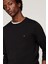 Erkek Yuvarlak Yaka Cotton Crew Neck Kazak - Siyah 3