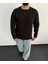 Erkek Lazer Kesim Içi Şardonlu Hafif Kalın Oversize Bol Kesim Sweatshirt 4