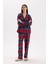 Fall in Love Pijama Takımı Kareli Flanel Uzun Kollu Üst Esnek Belli Uzun Alt V4015AZ24WN 1