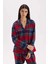 Fall in Love Pijama Takımı Kareli Flanel Uzun Kollu Üst Esnek Belli Uzun Alt V4015AZ24WN 4