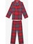 Pamuklu Uniseks Çocuk Red Plaid Fam Kırmızı Gömlek Pijama Takımı 1