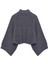 Kadın Moda Şık Dik Yaka Standart Kol Regular Crop Basic Saç Örgü Triko Kazak 1
