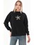 Taş Çiçek Detaylı Siyah Sweatshirt 3